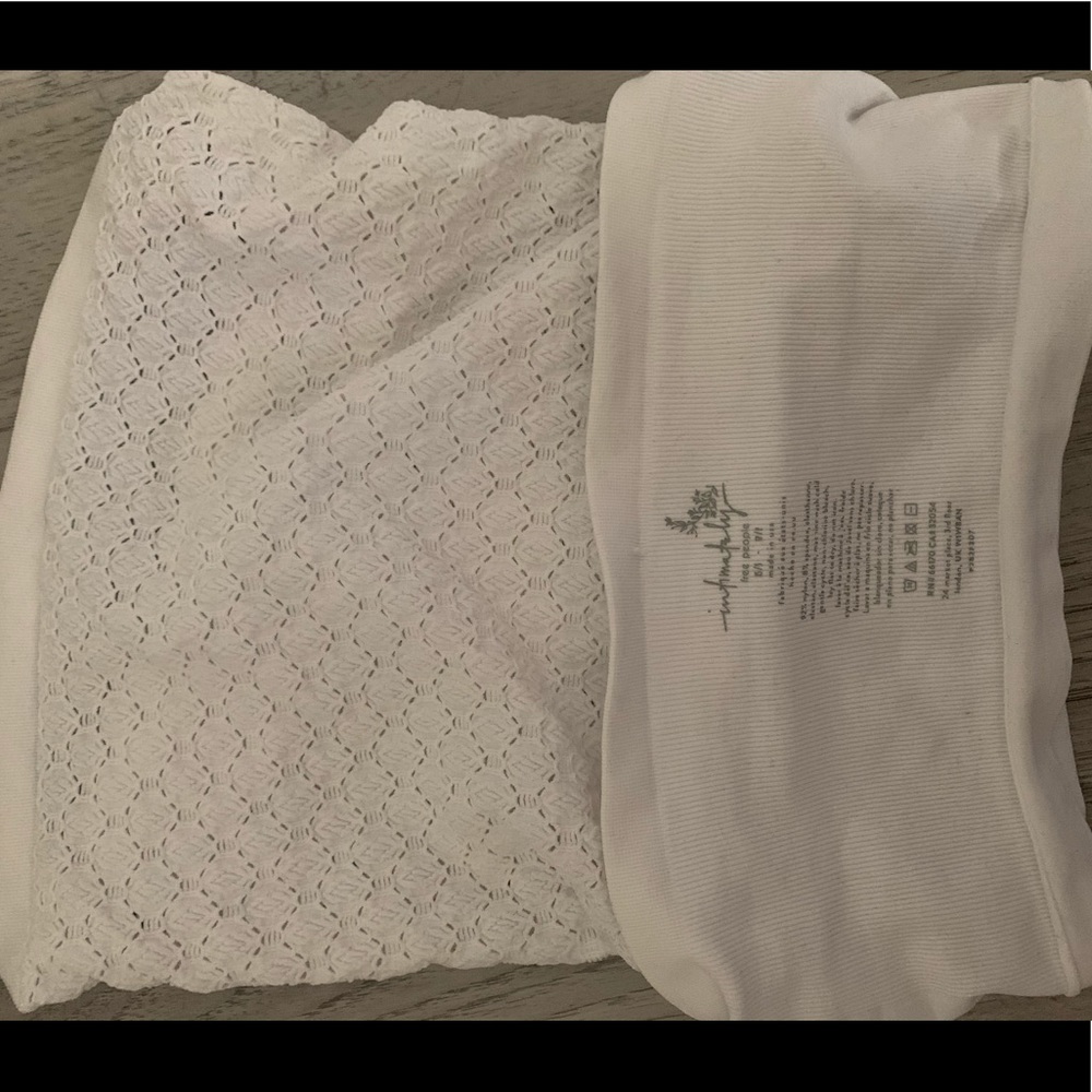 white free people intimate tube too w lacy pattern